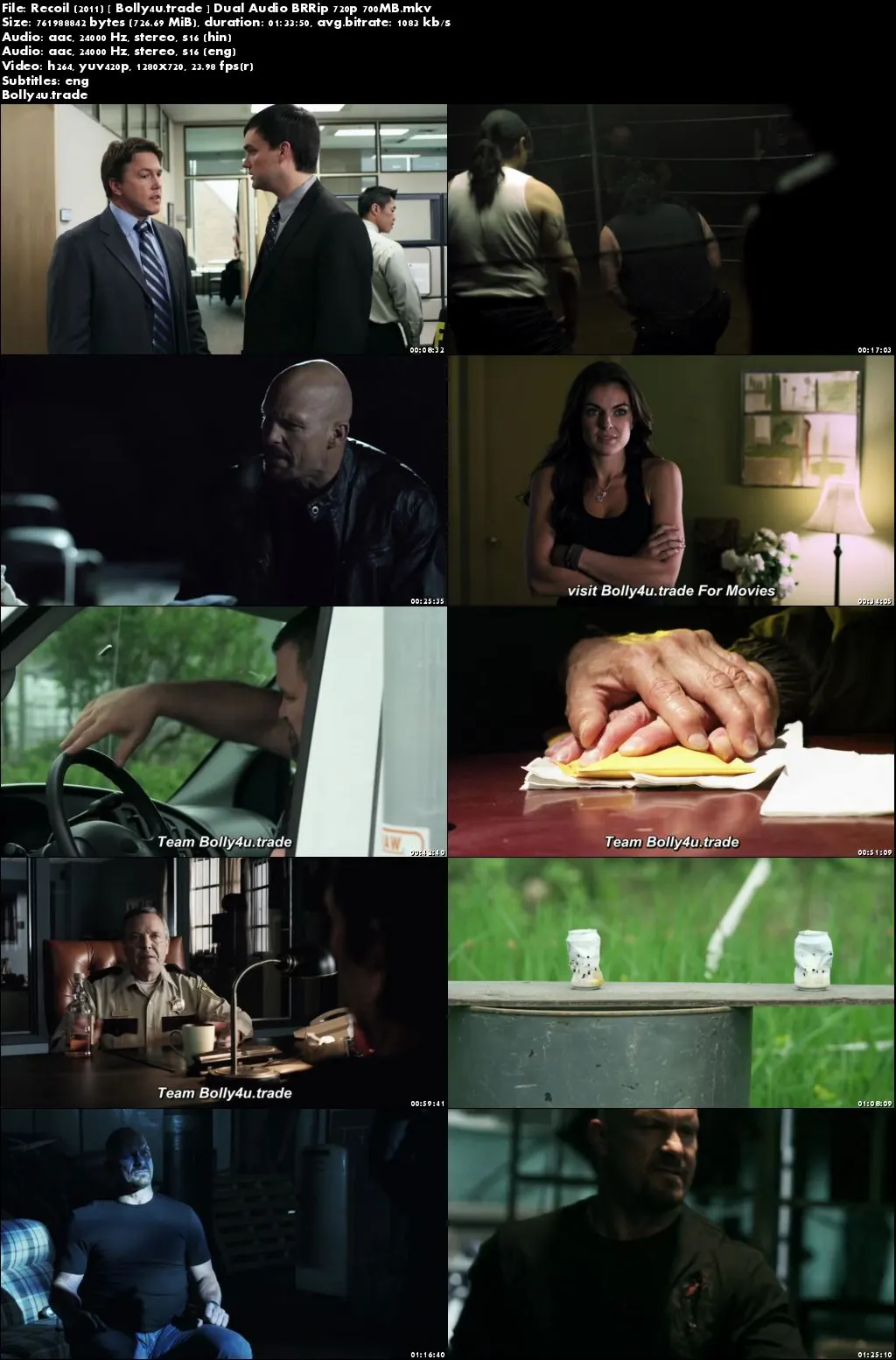 Recoil 2011 BRRip 300MB Hindi Dual Audio 480p Download