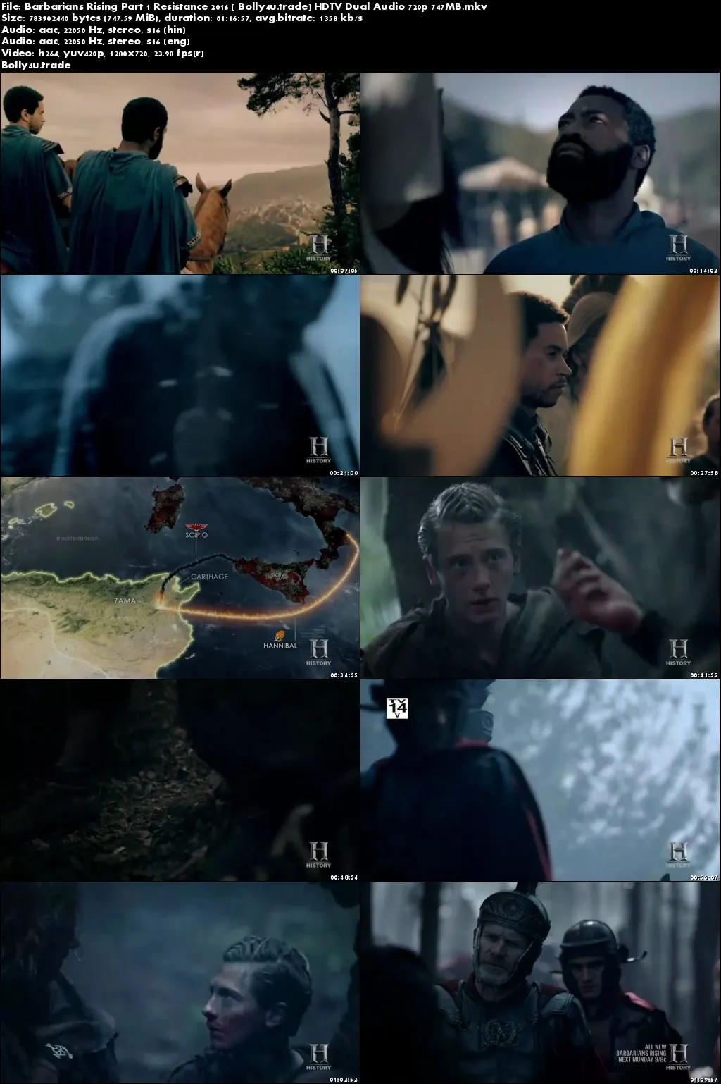 Barbarians Rising Part 1 Resistance 2016 HDTV 250MB Hindi Dual Audio 480p Download