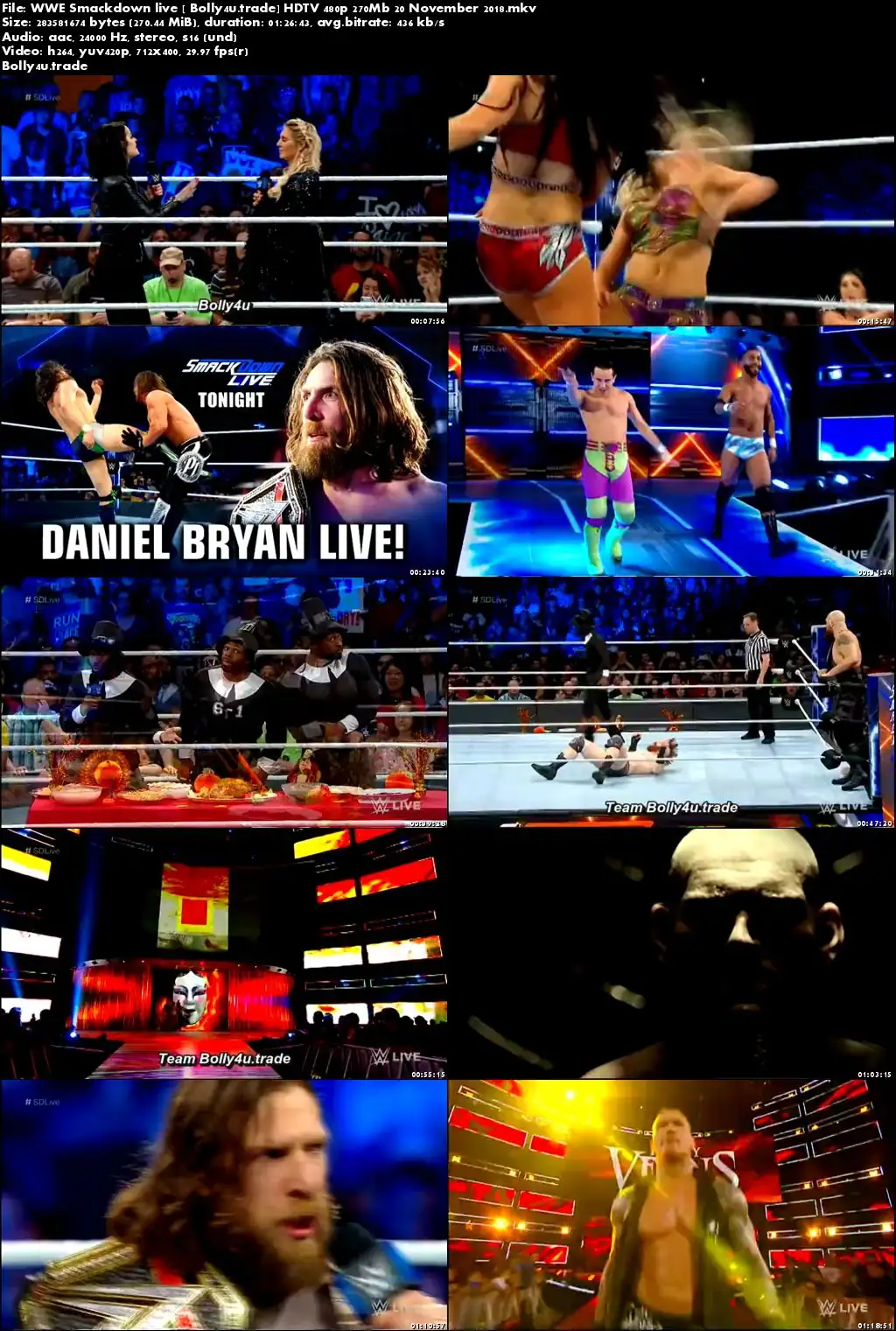 WWE Smackdown Live HDTV 480p 270Mb 20 November 2018 Download