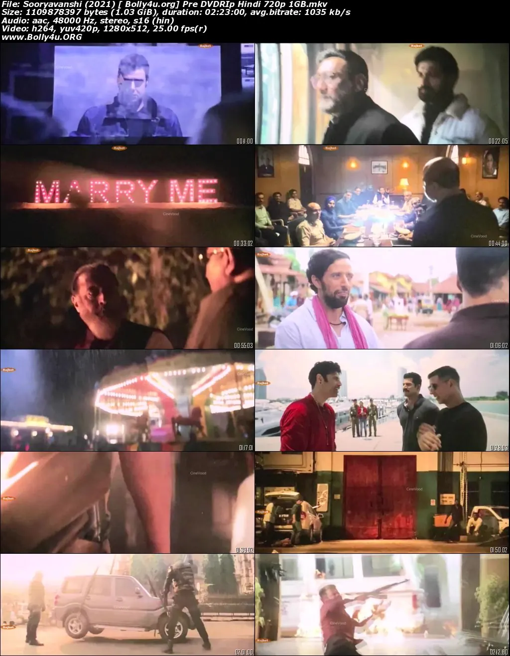 Sooryavanshi 2021 Pre DVDRip 1GB Hindi Movie Download 720p