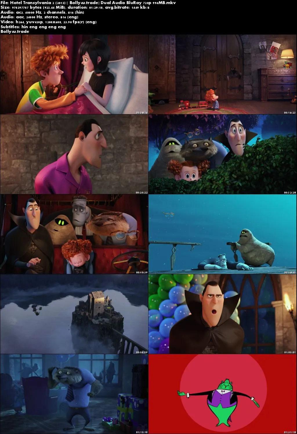 Hotel Transylvania 2 2015 BluRay 950MB Hindi Dual Audio 720p Download