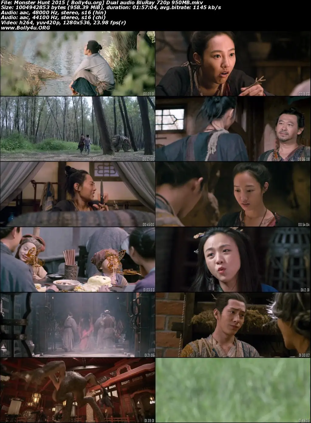 Monster Hunt 2015 BRRip 350MB Hindi Dual Audio 480p Download