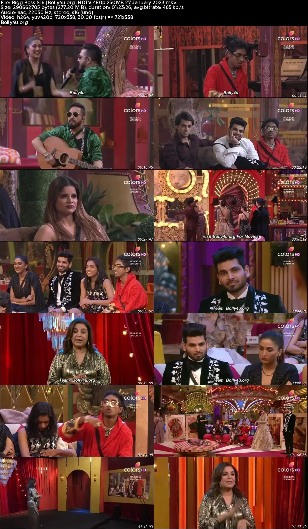 Bigg Boss S16 HDTV 480p 250MB 27 January 2023 Download