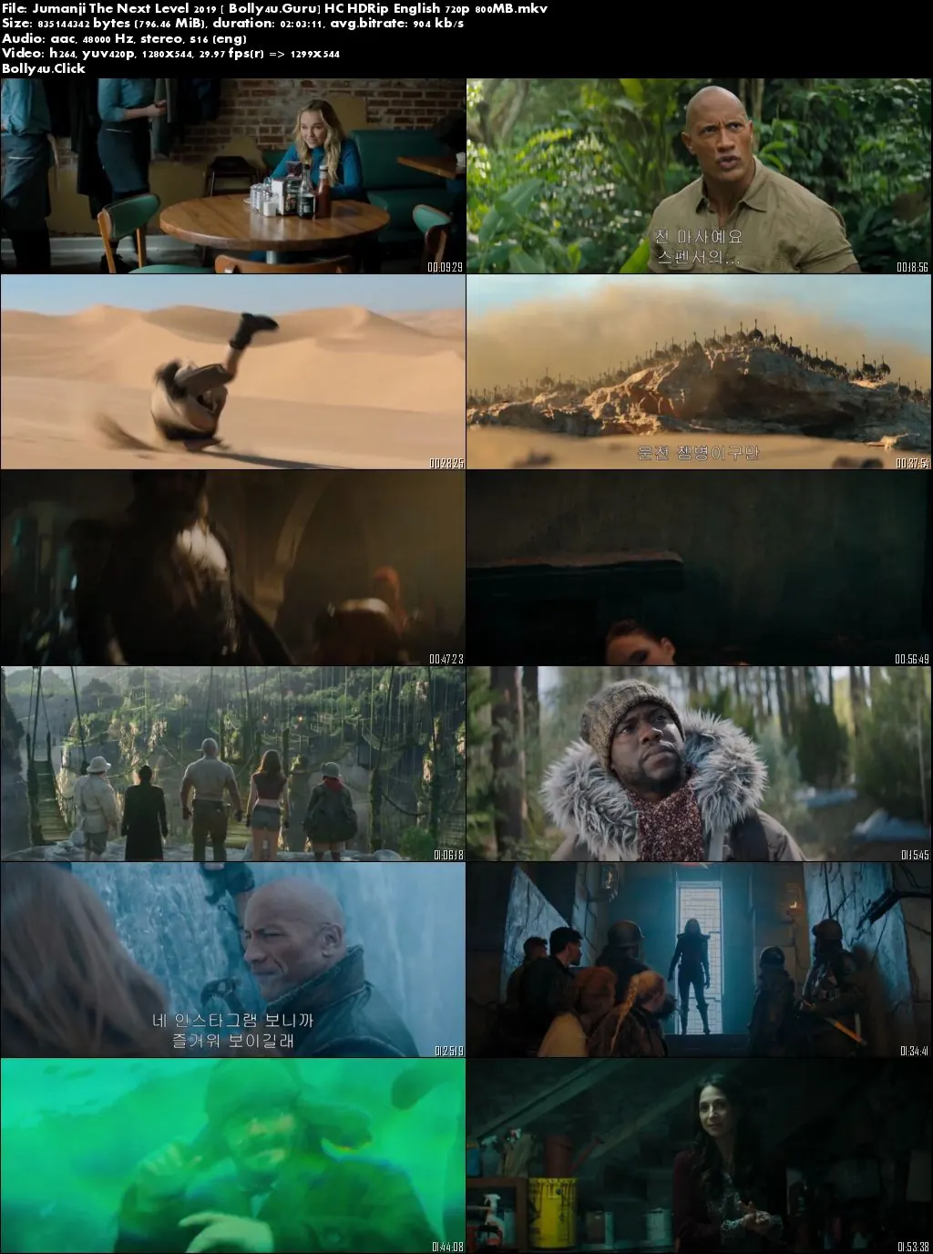 Jumanji The Next Level 2019 HC HDRip 300MB English 480p Download