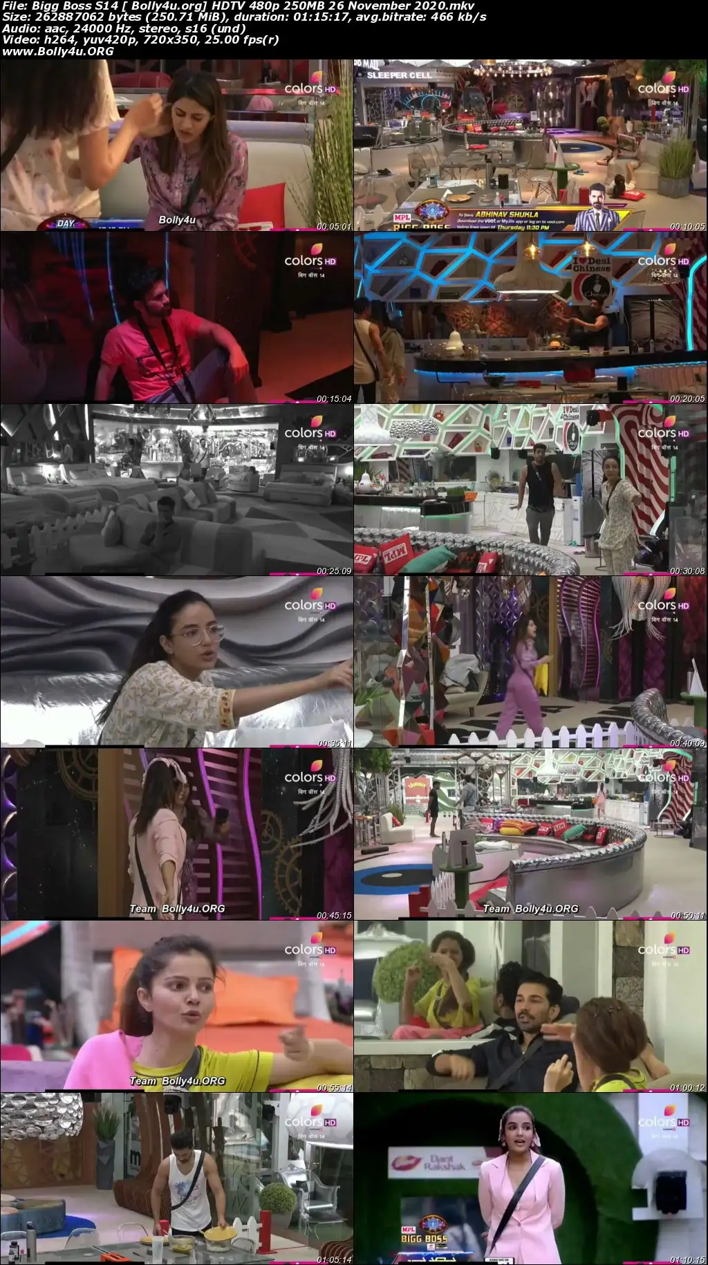 Bigg Boss S14 HDTV 480p 250MB 26 November 2020 Download