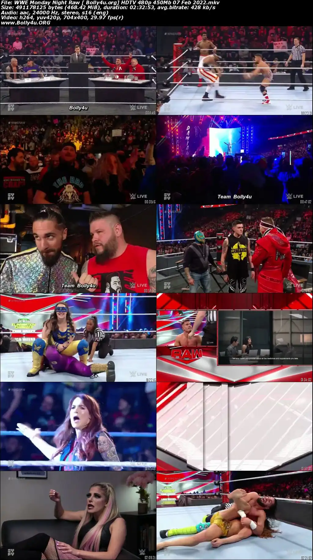 WWE Monday Night Raw HDTV 480p 450Mb 07 Feb 2022 Download