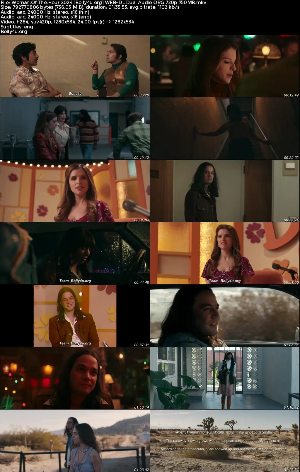 Woman Of The Hour 2024 WEB-DL Hindi Dual Audio ORG Full Movie Download 1080p  720p  480p
