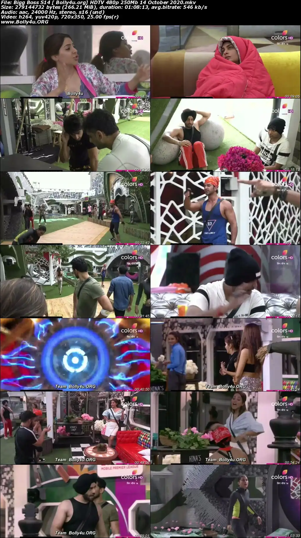 Bigg Boss S14 HDTV 480p 250Mb 14 October 2020 Download