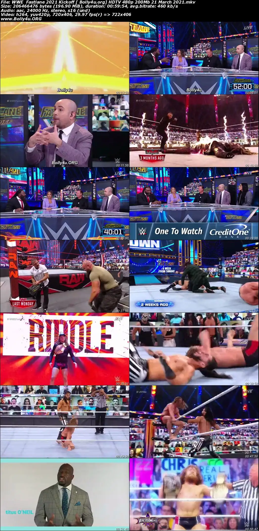 WWE Fastlane 2021 HDTV 200Mb Kickoff 480p 21 March 2021 Download
