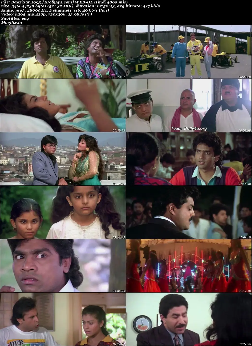 Baazigar 1993 WEB-DL Hindi Full Movie Download 1080p  720p  480p