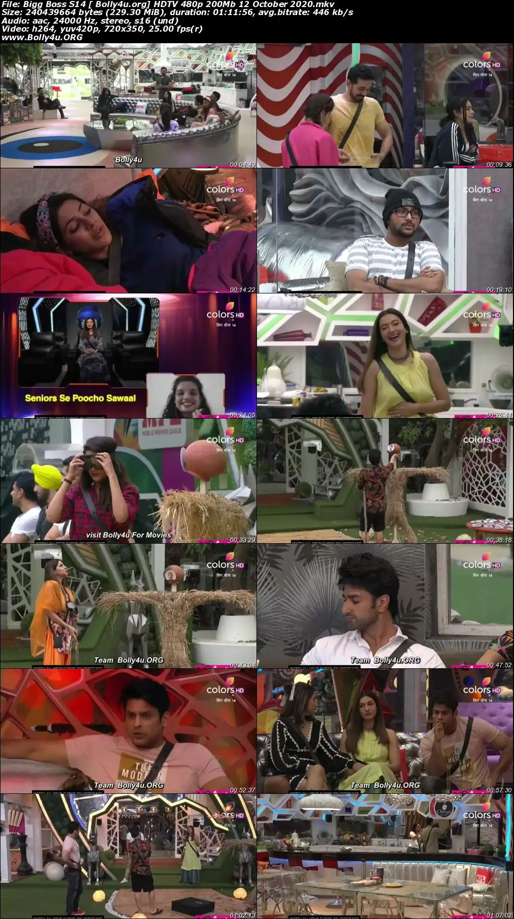Bigg Boss S14 HDTV 480p 200Mb 12 October 2020 Download