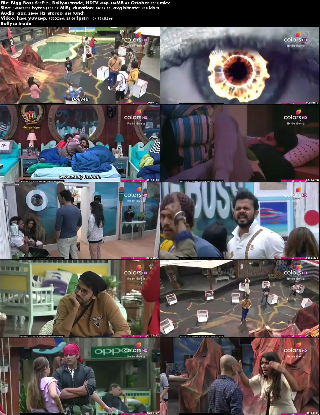 Bigg Boss S12E17 HDTV 480p 140MB 03 October 2018 Download Bigg Boss S12E17 HDTV 480p 140MB 03 October 2018 Download