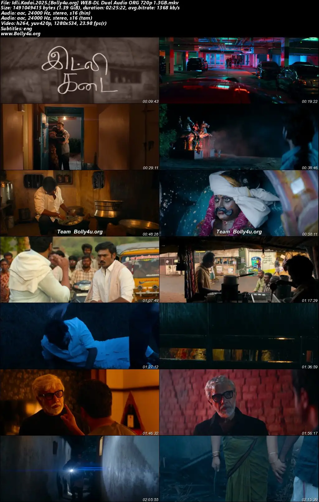 Idli Kadai 2025 WEB-DL UNCUT Hindi Dual Audio ORG Full Movie Download 1080p  720p  480p