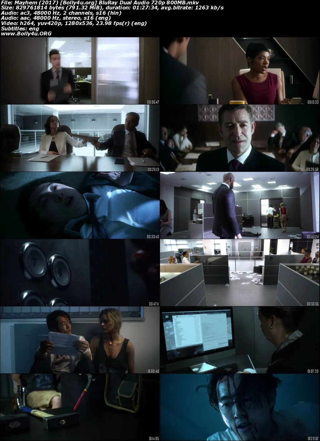 Mayhem 2017 BluRay Hindi Dual Audio Full Movie Download 720p  480p