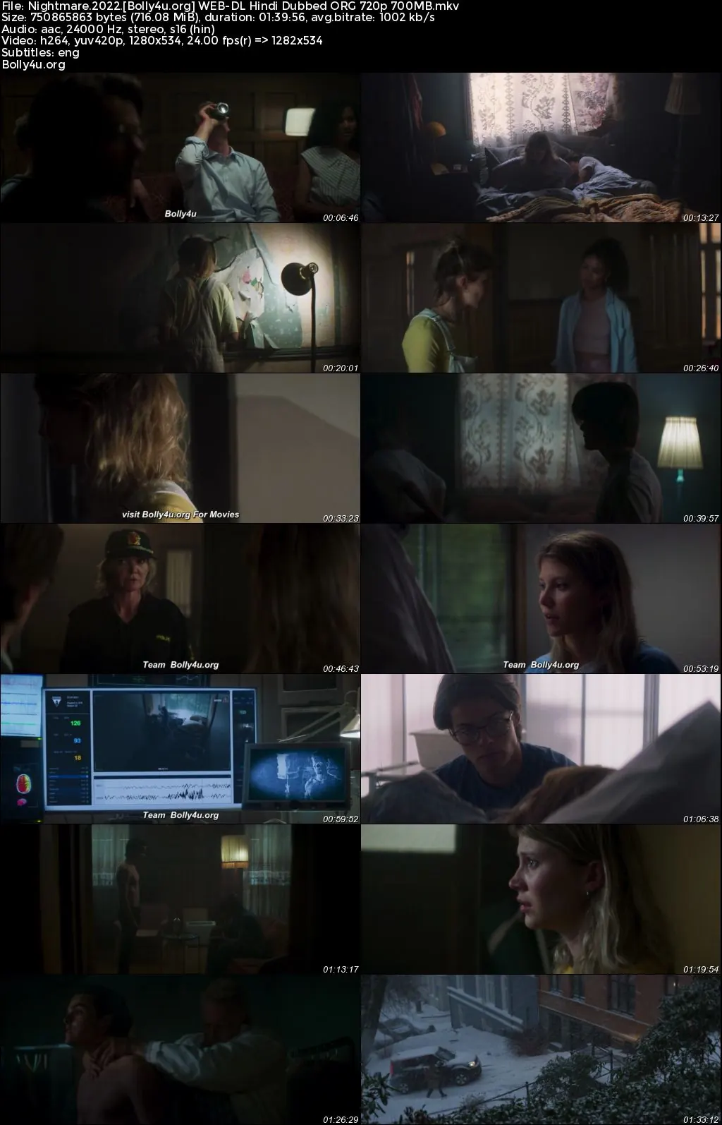Nightmare 2022 WEB-DL Hindi Dubbed ORG Full Movie Download 1080p  720p  480p