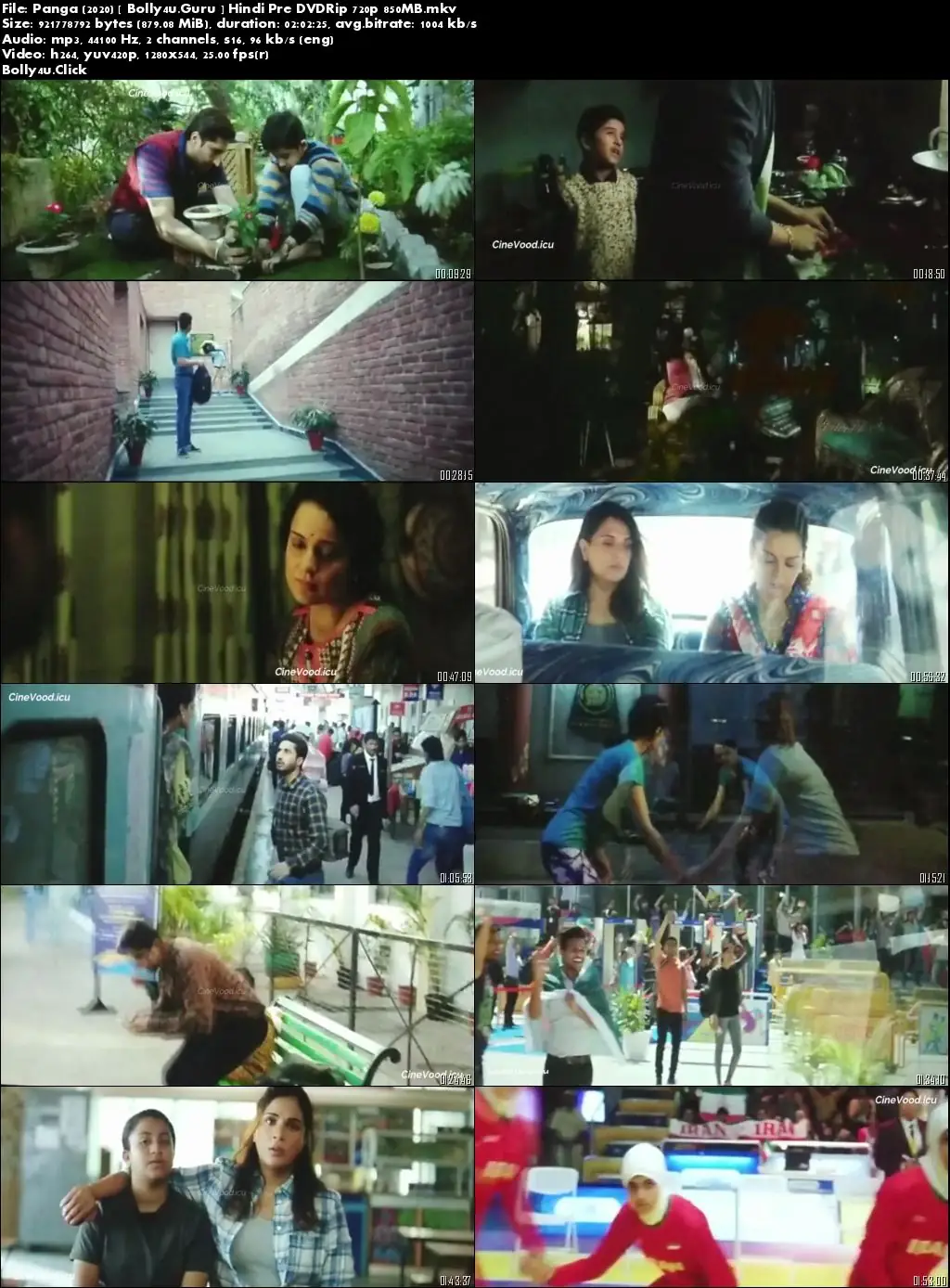 Panga 2020 Pre DVDRip 300MB Full Hindi Movie Download 480p