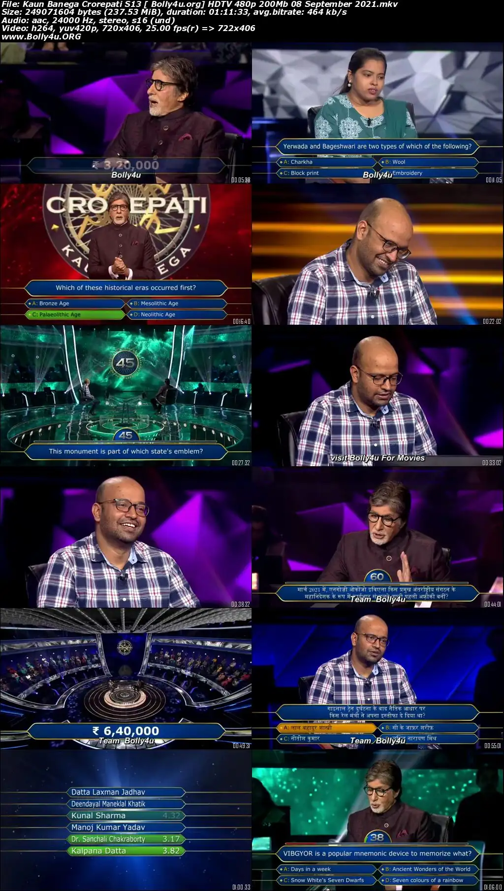 Kaun Banega Crorepati S13 HDTV 480p 200Mb 08 September 2021 Download