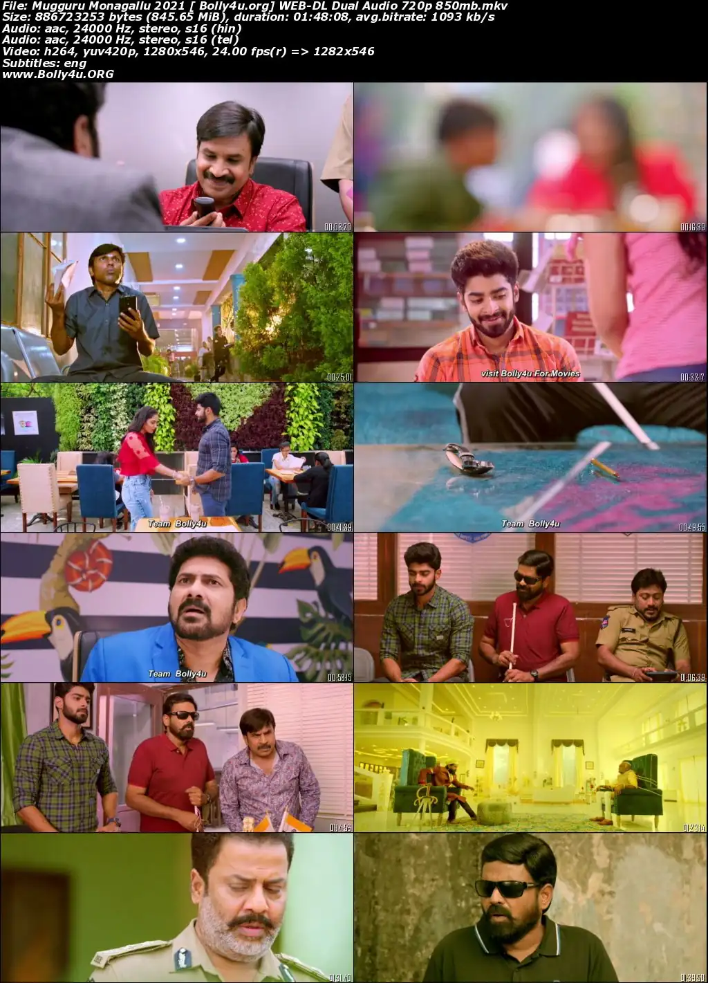 Mugguru Monagallu 2021 WEB-DL 850Mb Hindi Dual Audio ORG 720p Download