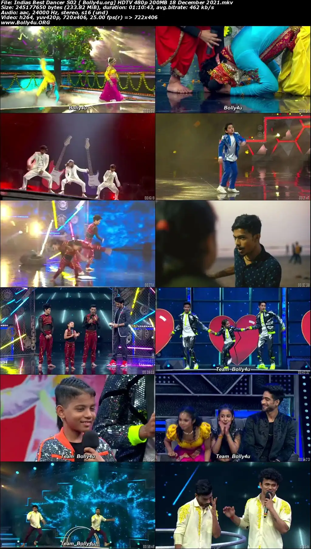 Indias Best Dancer S02 HDTV 480p 200MB 18 December 2021 Download