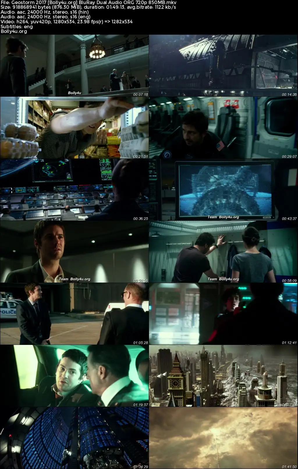 Geostorm 2017 BluRay Hindi Dual Audio ORG Full Movie Download 1080p  720p  480p