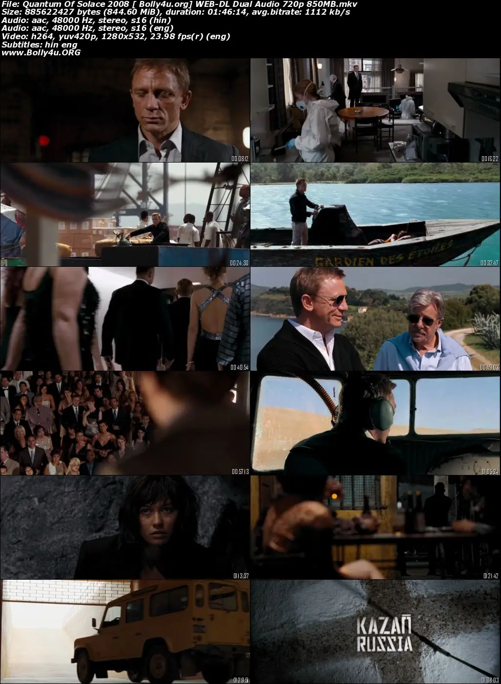 Quantum of Solace 2008 BluRay Hindi Dual Audio Full Movie Download 720p  480p