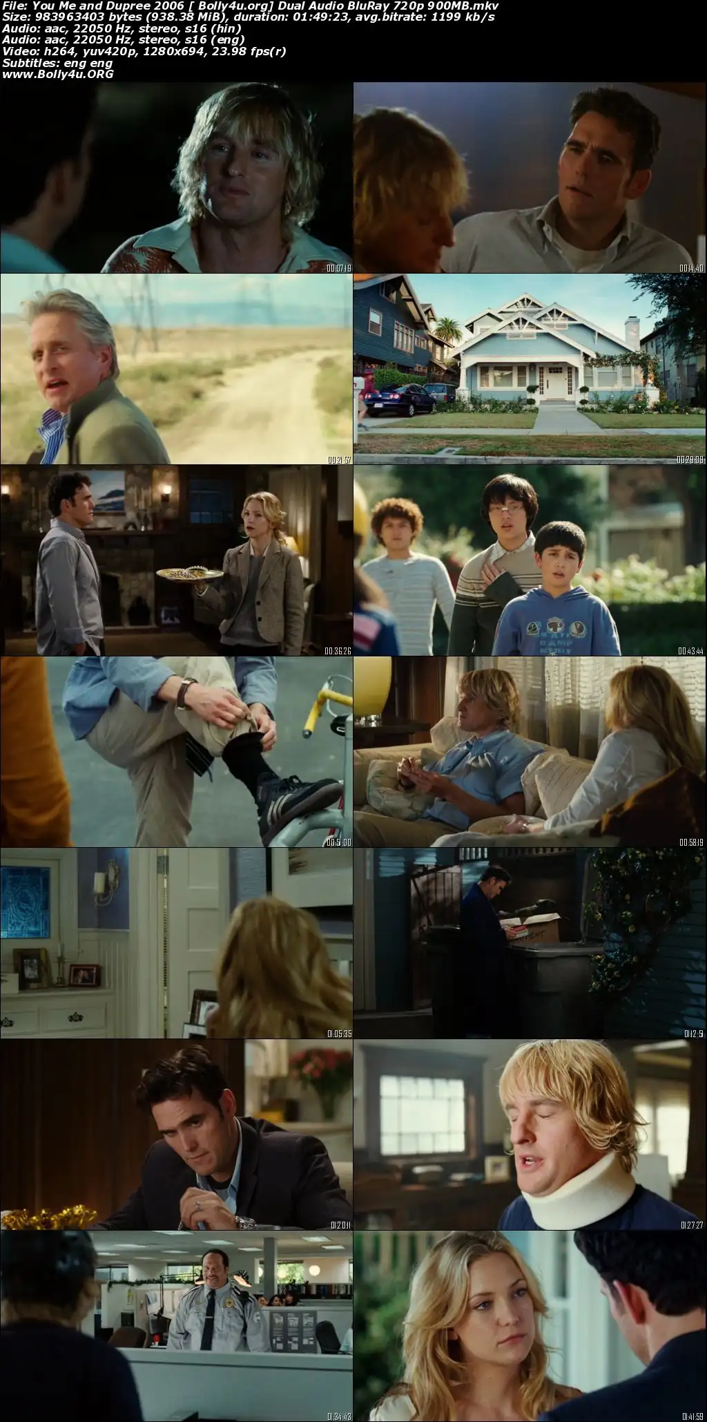 You Me and Dupree 2006 BluRay 900Mb Hindi Dual Audio 720p Download