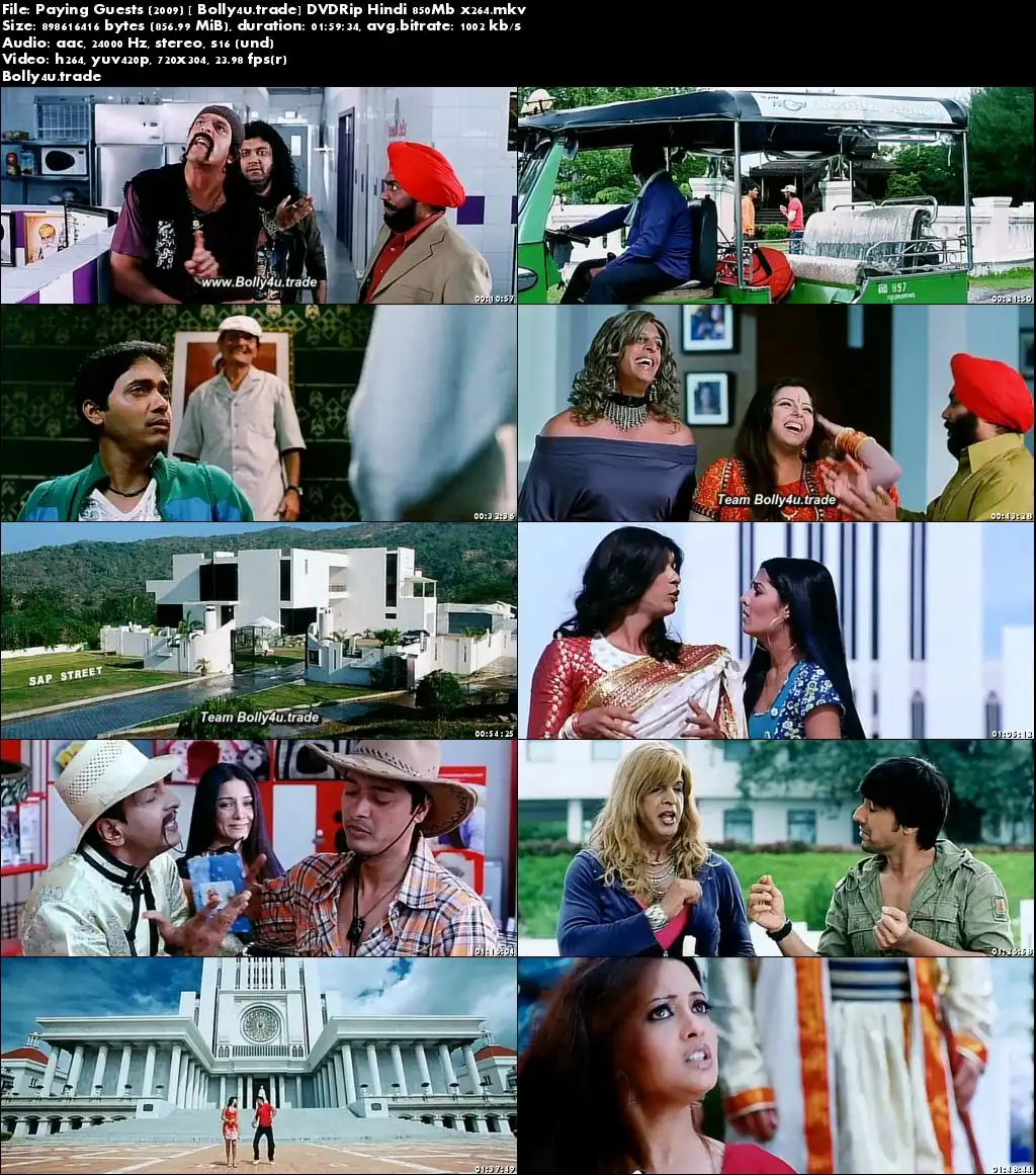 Paying Guests 2009 DTHRip 850Mb Full Hindi Movie Download x264
