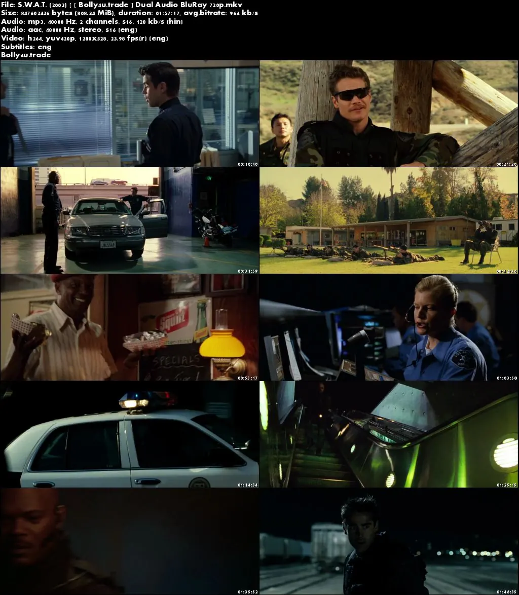 S.W.A.T. 2003 BluRay 800MB Hindi Dubbed Dual Audio 720p ESub Download