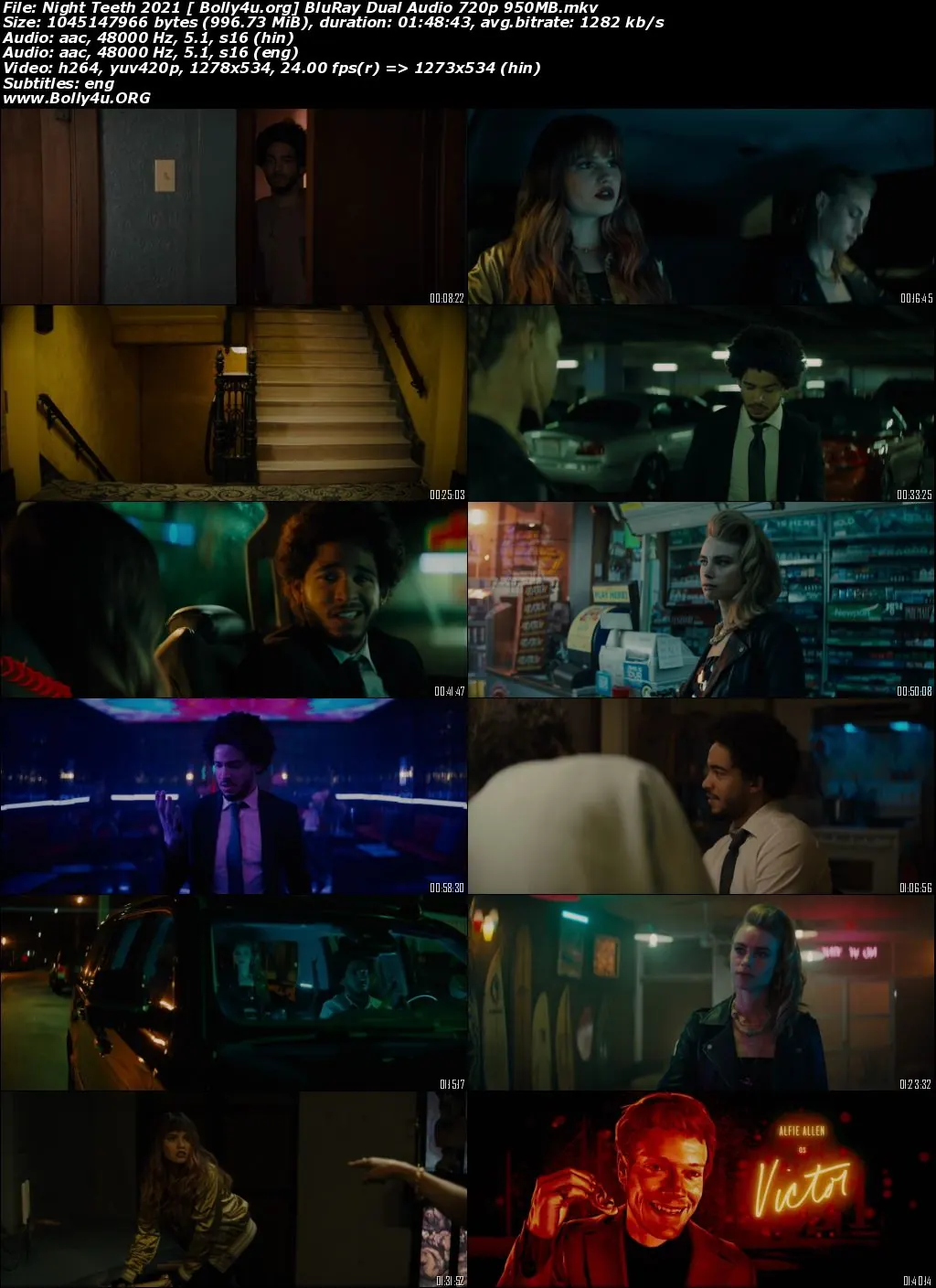 Night Teeth 2021 BluRay 950Mb Hindi Dual Audio 720p Download