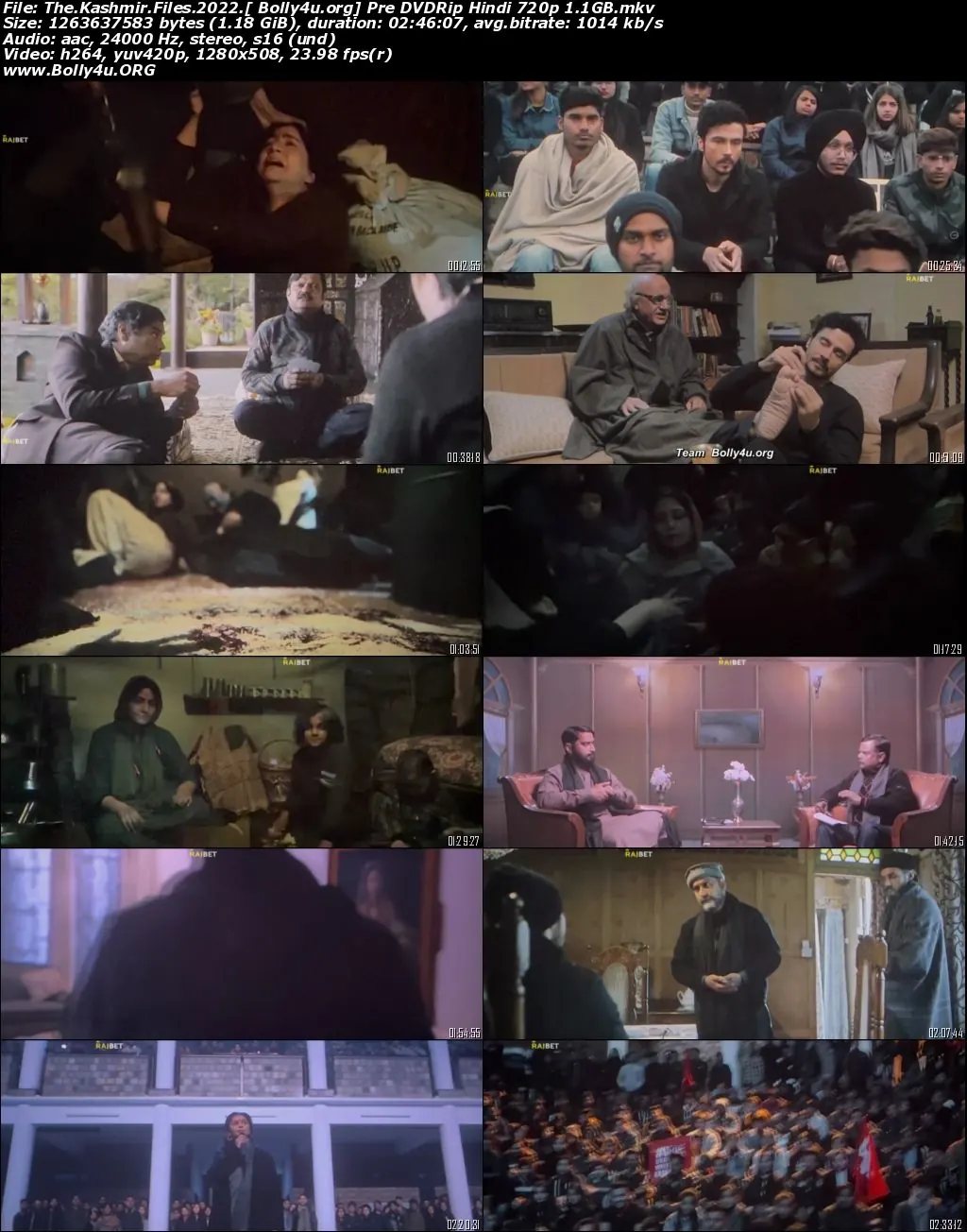 The Kashmir Files 2022 Pre DVDRip Hindi Movie Download 720p  480p