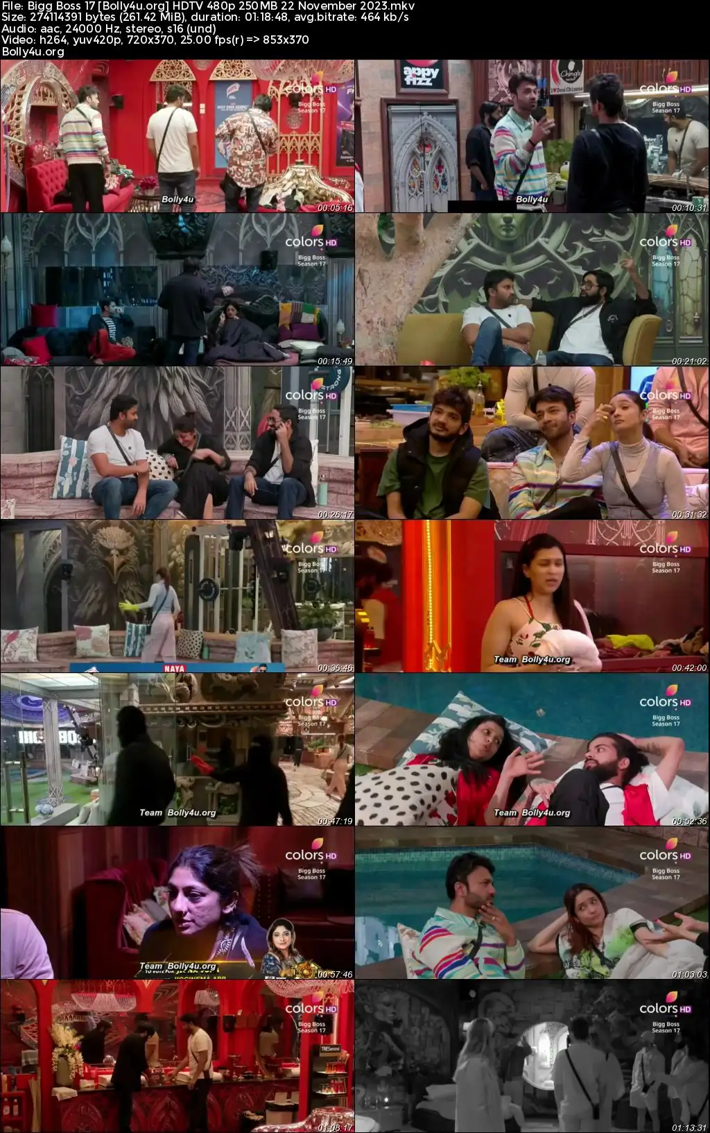 Bigg Boss 17 HDTV 480p 250MB 22 November 2023 Download