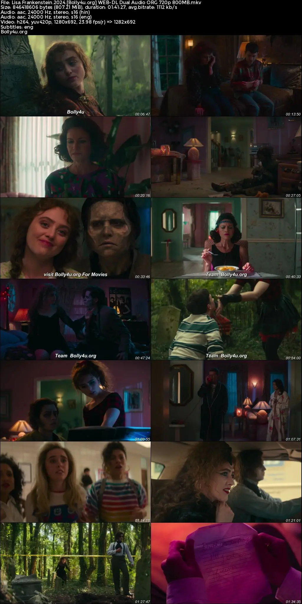 Lisa Frankenstein 2024 WEB-DL Hindi Dual Audio ORG Full Movie Download 1080p  720p  480p