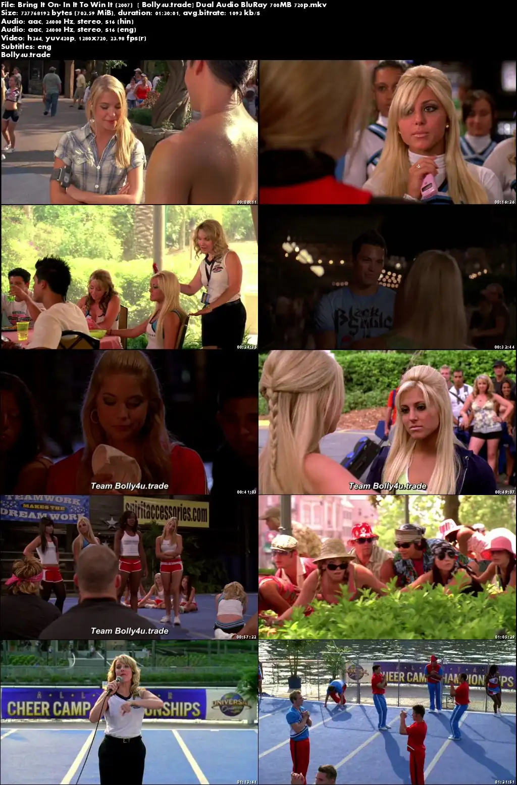 Bring It On In It To Win It 2007 BluRay 700Mb Hindi Dual Audio 720p Download