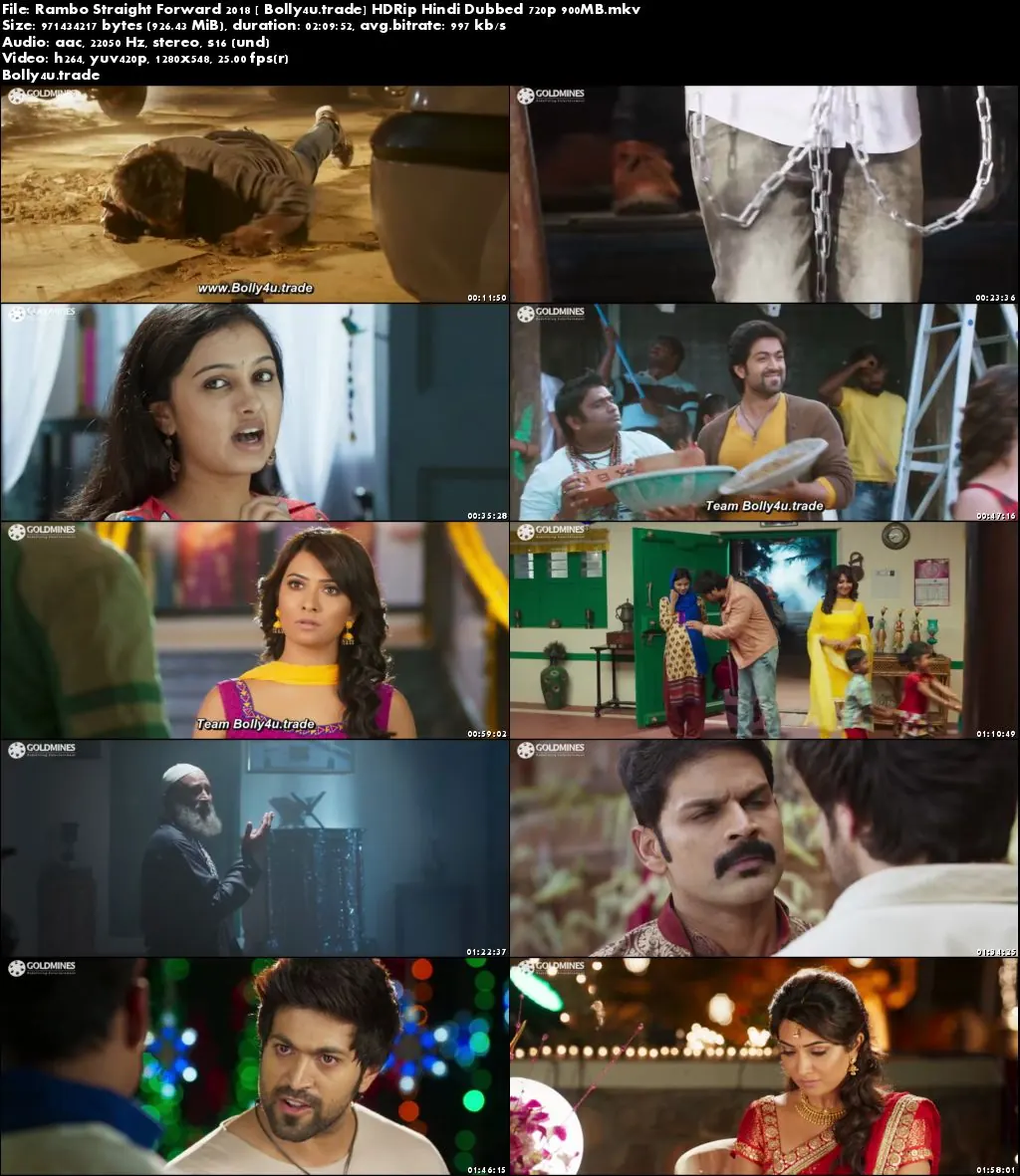 Rambo Straight Forward 2018 HDRip 900MB Hindi Dubbed 720p Download