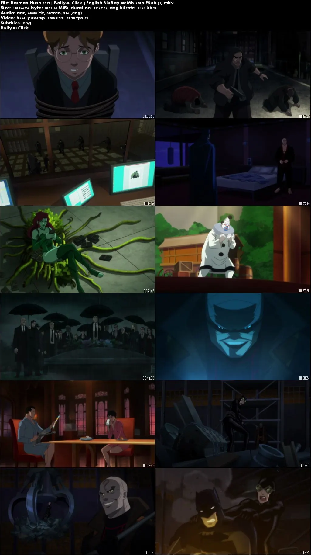 Batman Hush 2019 BluRay 800mb English 720p ESub download