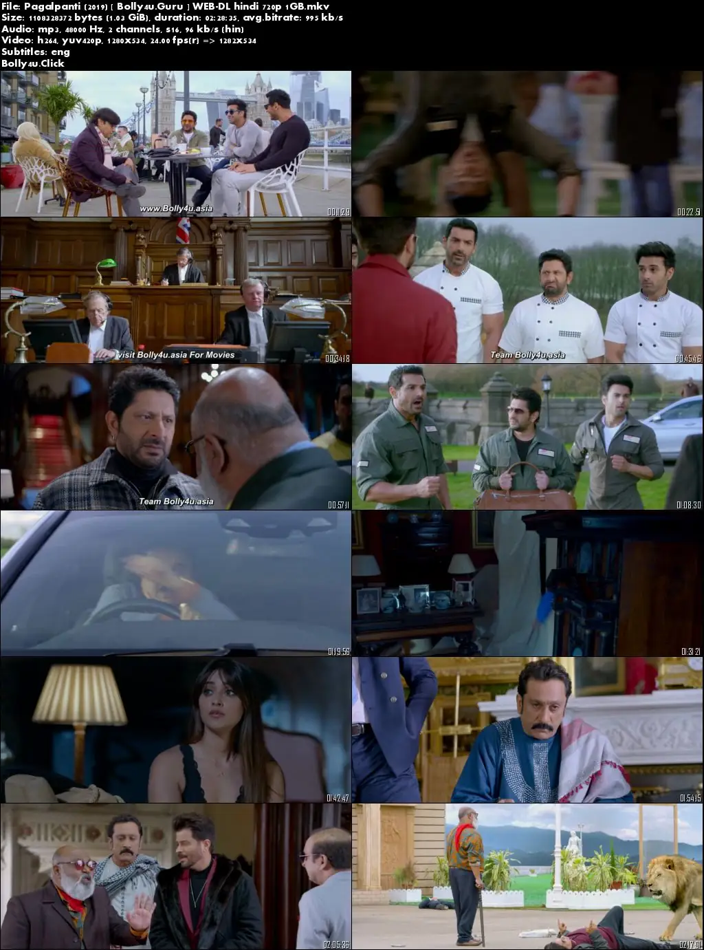 Pagalpanti 2019 WEB-DL 400Mb Full Hindi Movie Download 480p