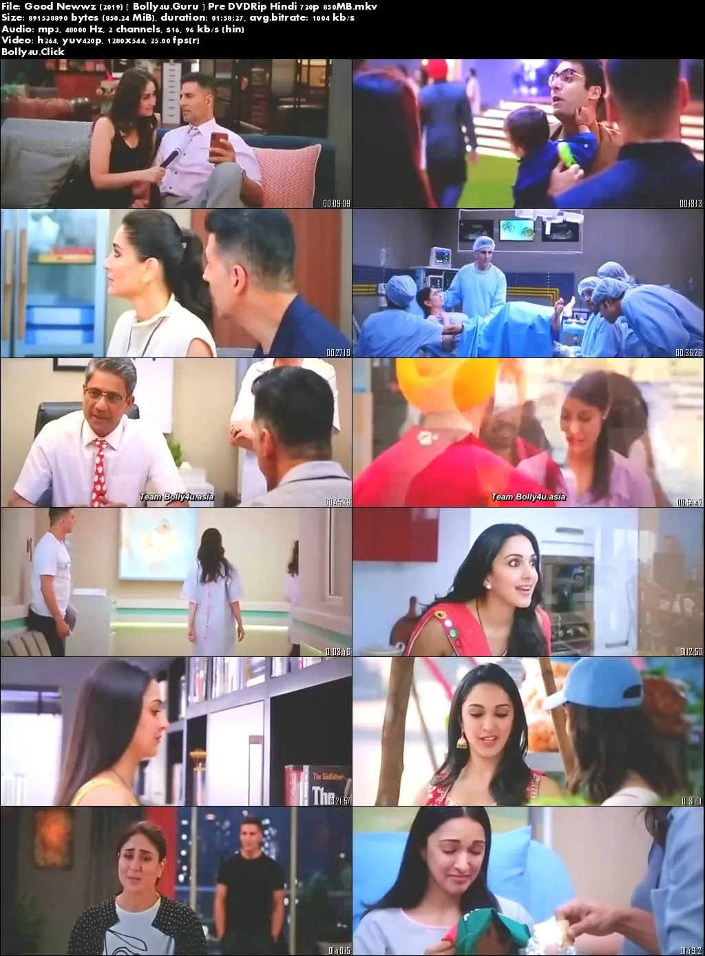 Good Newwz 2019 Pre DVDRip 850Mb Full Hindi Movie Download 720p