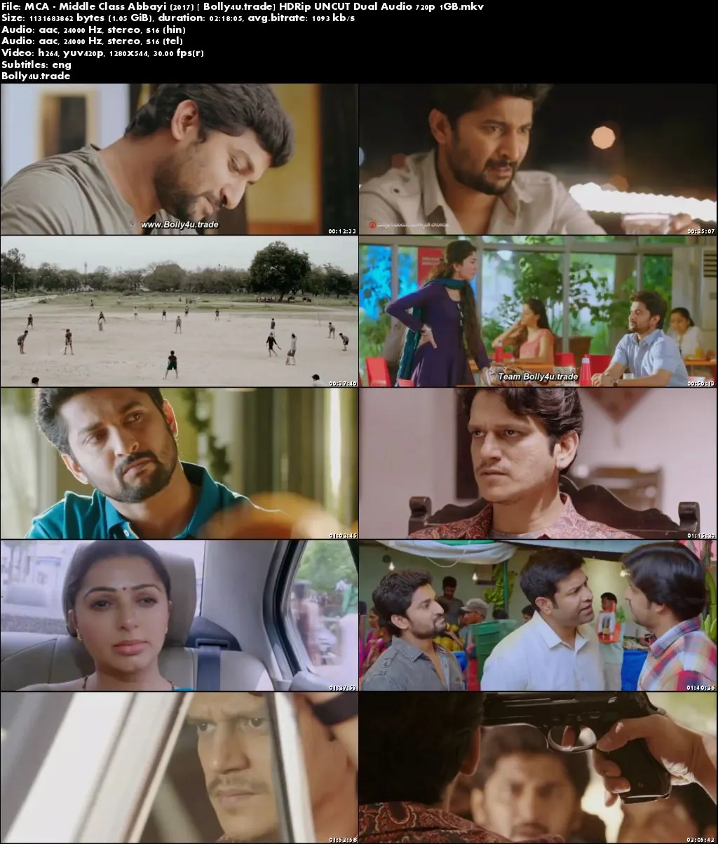 MCA - Middle Class Abbayi 2017 HDRip 1GB UNCUT Hindi Dual Audio 720p Download
