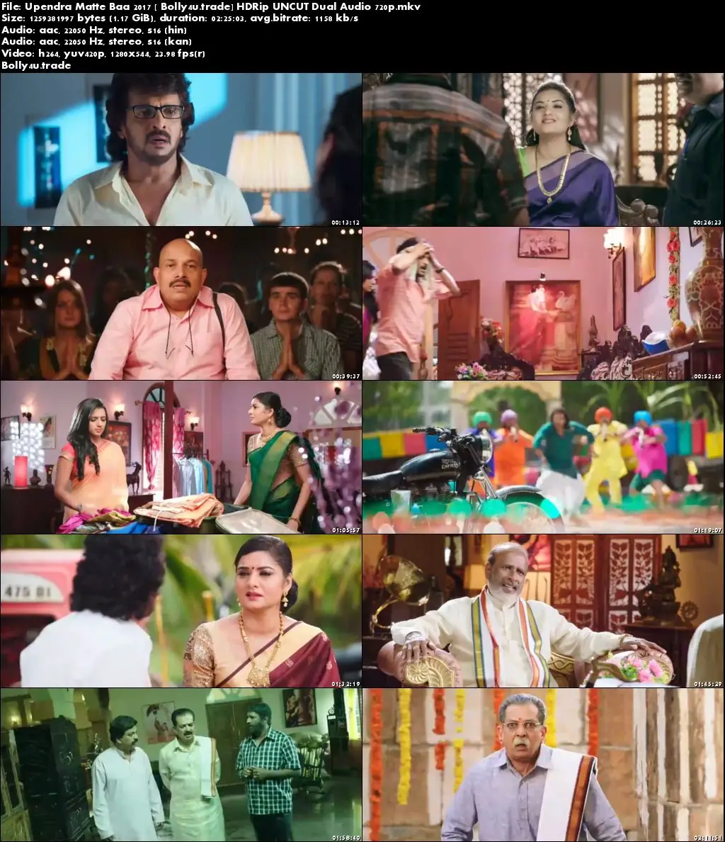 Upendra Matte Baa 2017 HDRip 400MB UNCUT Hindi Dual Audio 480p Download