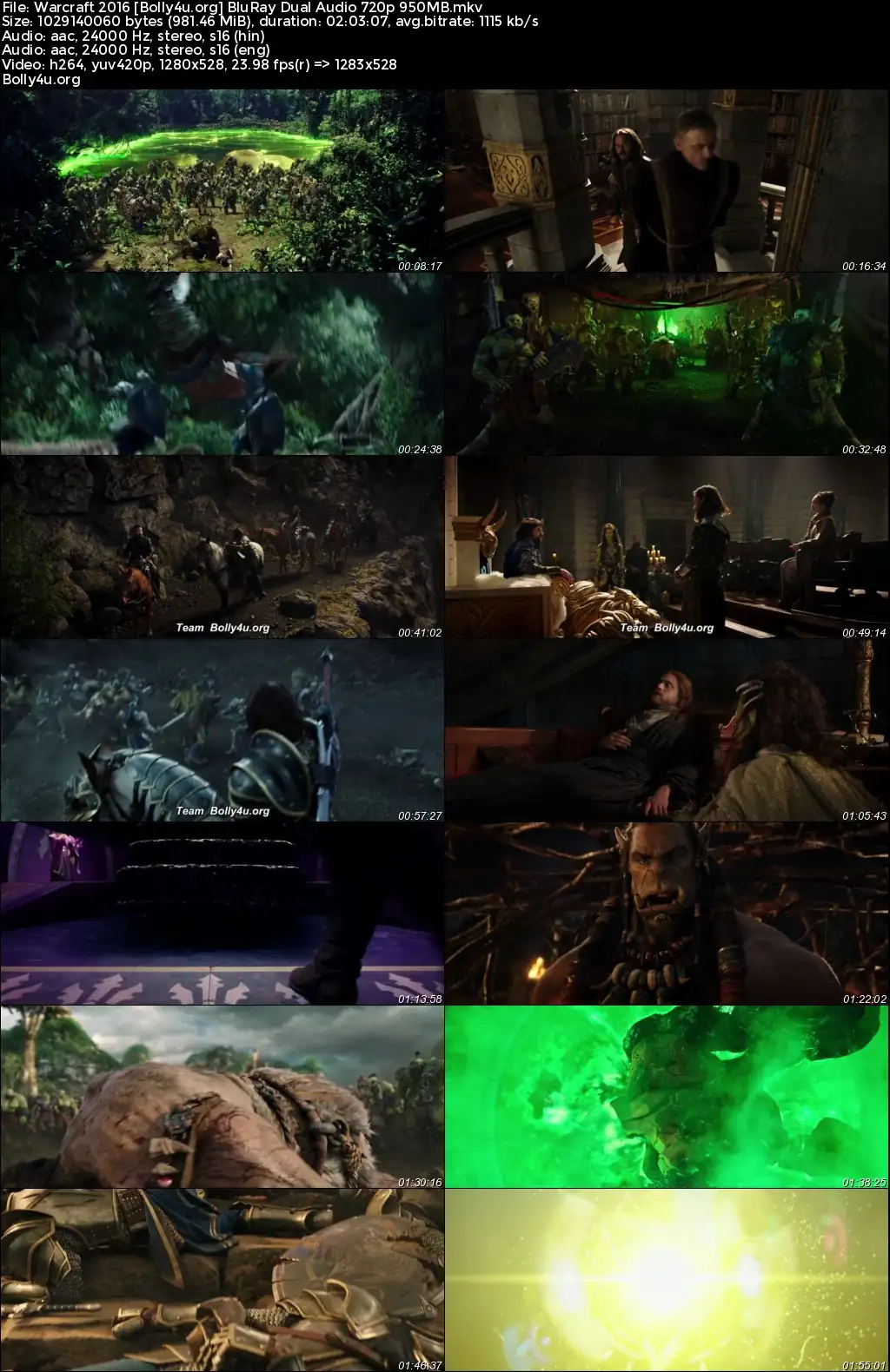 Warcraft The Beginning 2016 BluRay Hindi Dual Audio ORG Full Movie Download 1080p  720p  480p