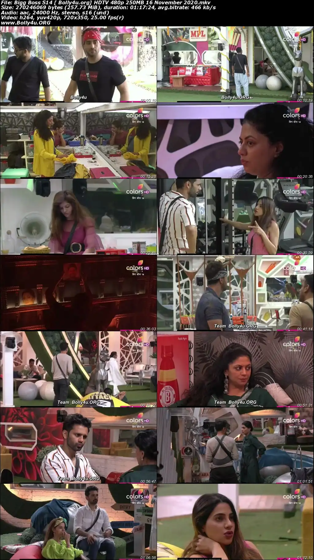 Bigg Boss S14 HDTV 480p 250MB 16 November 2020 Download