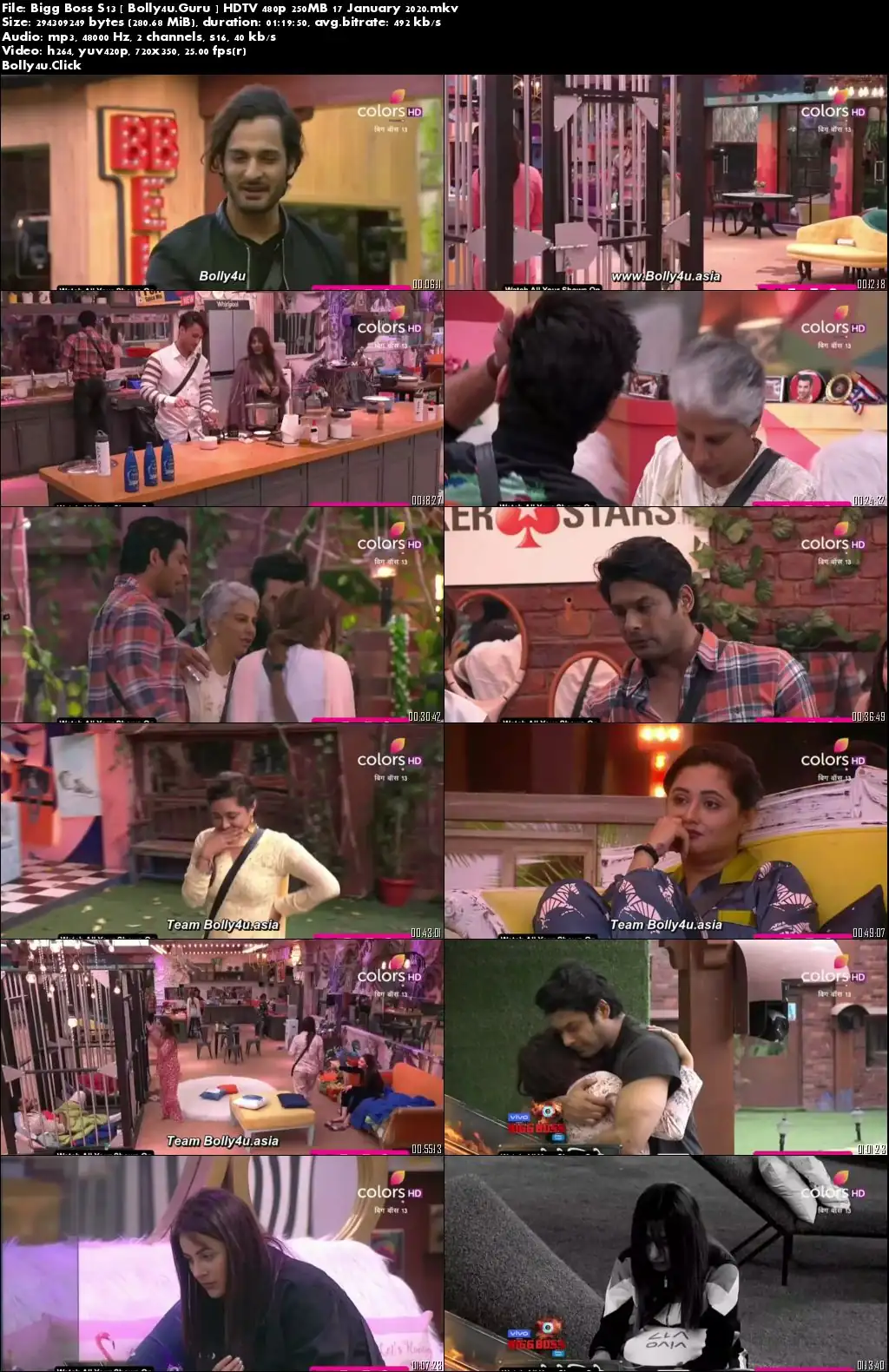 Bigg Boss S13 HDTV 480p 250MB 17 January 2020 Download Bigg Boss S13 HDTV 480p 250MB 17 January 2020 Download