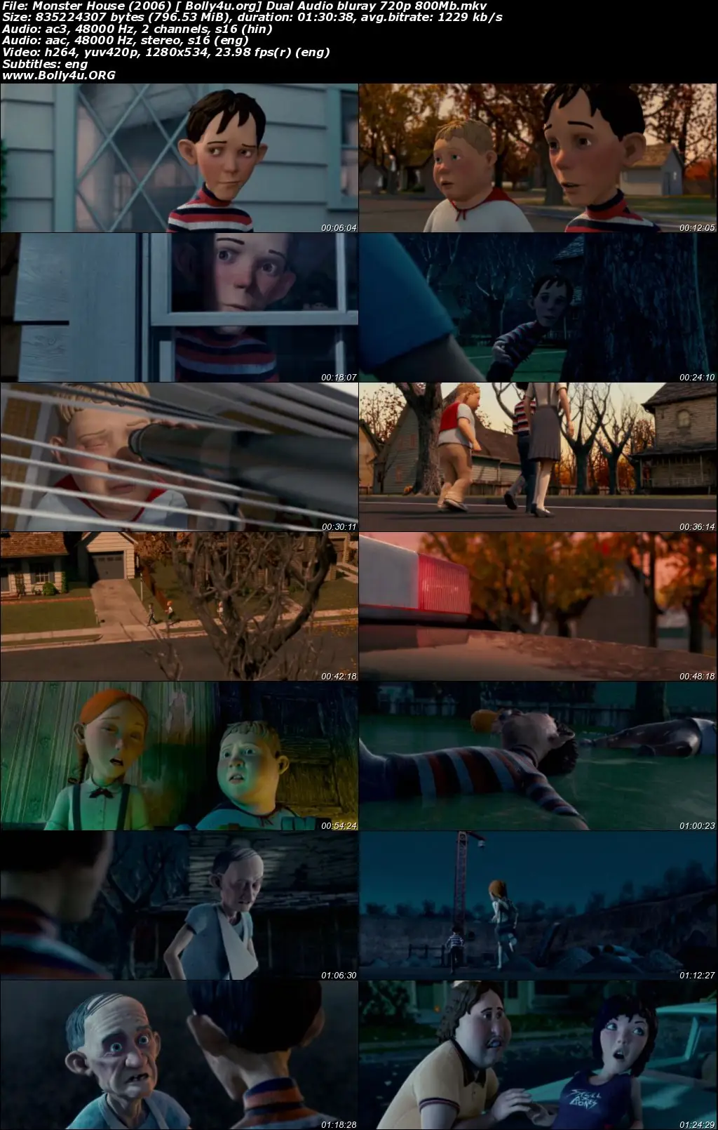 Monster House 2006 BluRay 800Mb Hindi Dual Audio 720p Download