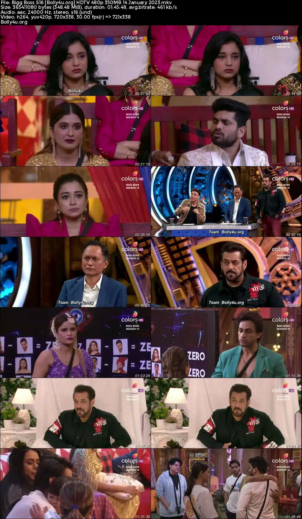 Bigg Boss S16 HDTV 480p 350MB 14 January 2023 Download