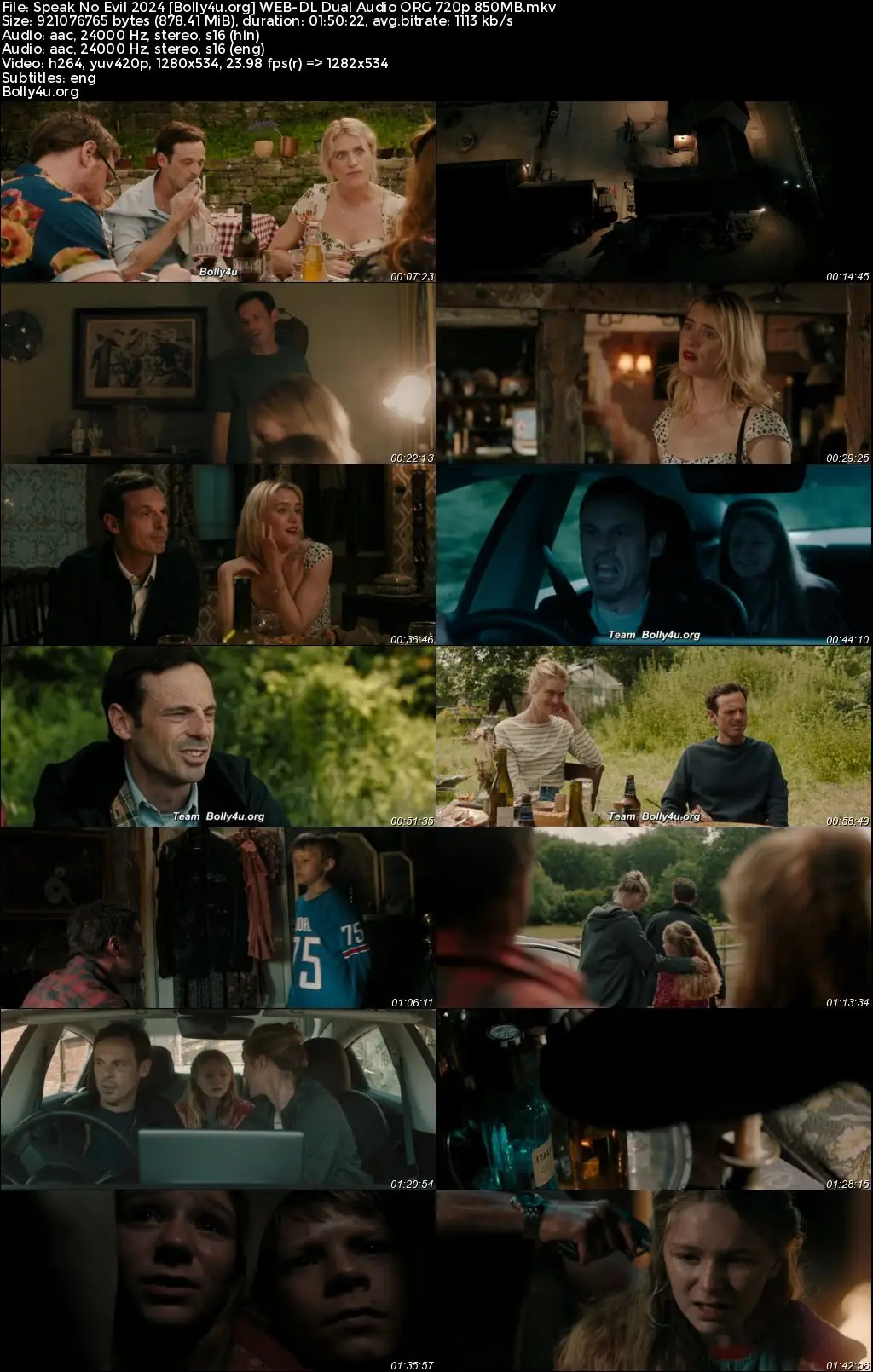 Speak No Evil 2024 WEB-DL Hindi Dual Audio ORG Full Movie Download 1080p  720p  480p