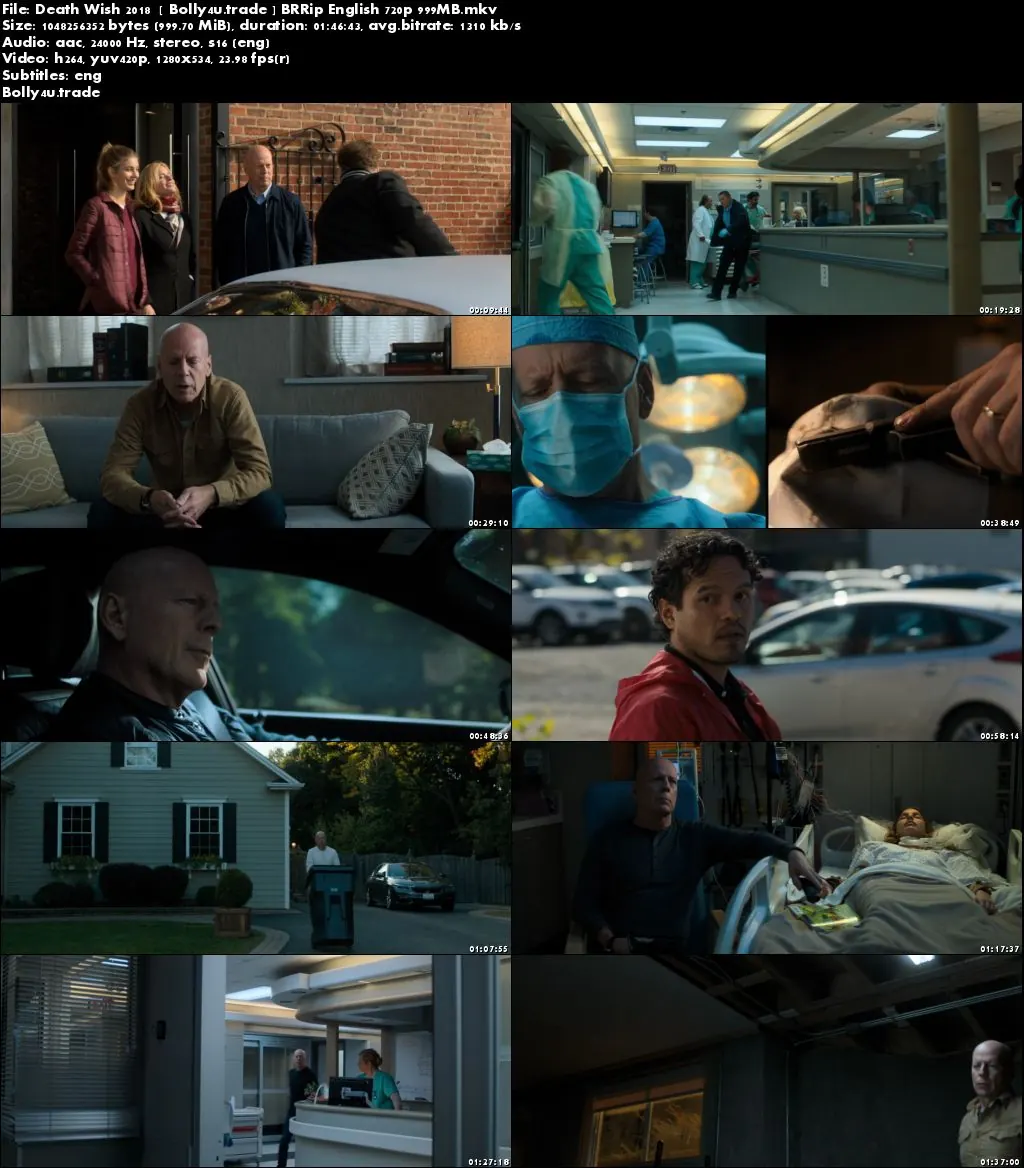 Death Wish 2018 BRRip 999MB English 720p ESub Download