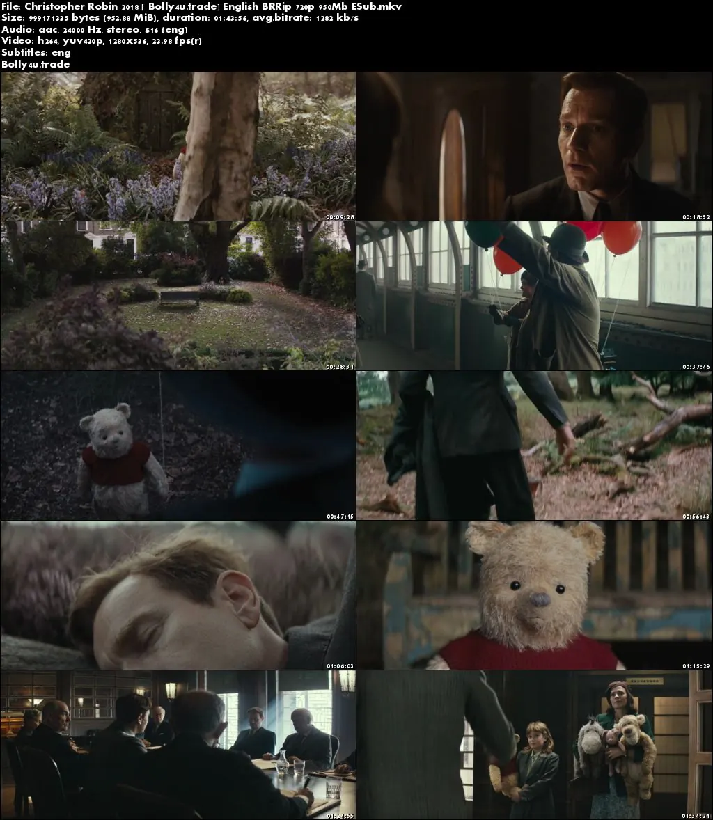 Christopher Robin 2018 BRRip 300Mb English 480p ESub Download