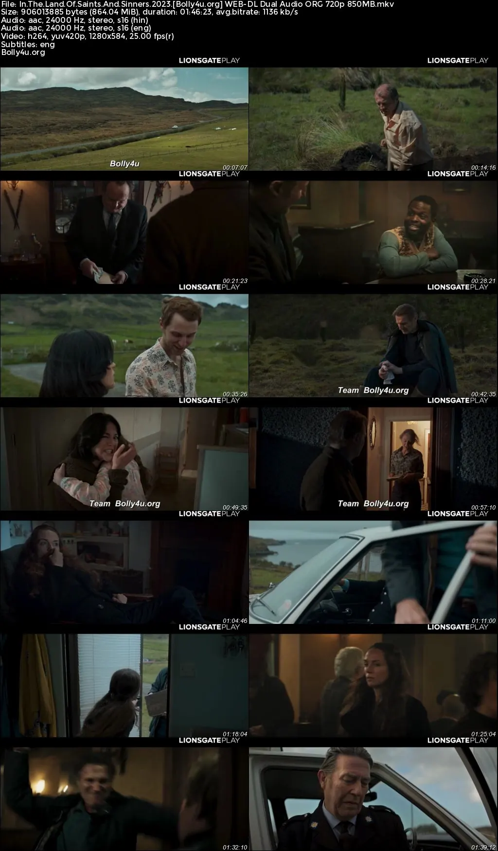 In The Land Of Saints And Sinners 2023 WEB-DL Hindi Dual Audio ORG Full Movie Download 1080p  720p  480p