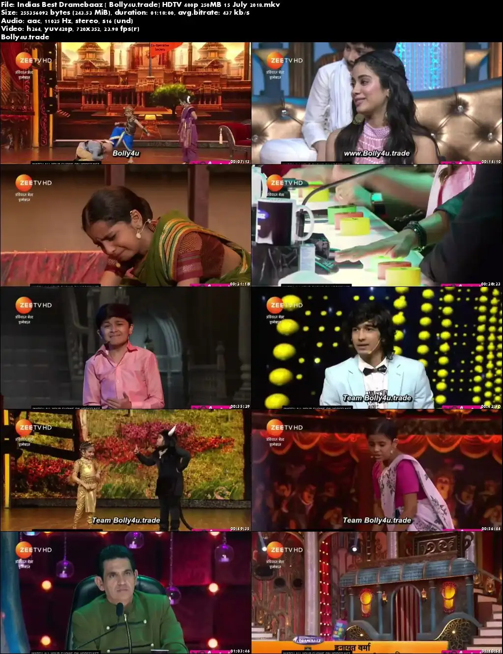 Indias Best Dramebaaz 2018 HDTV 480p 250MB 15 July 2018 Download