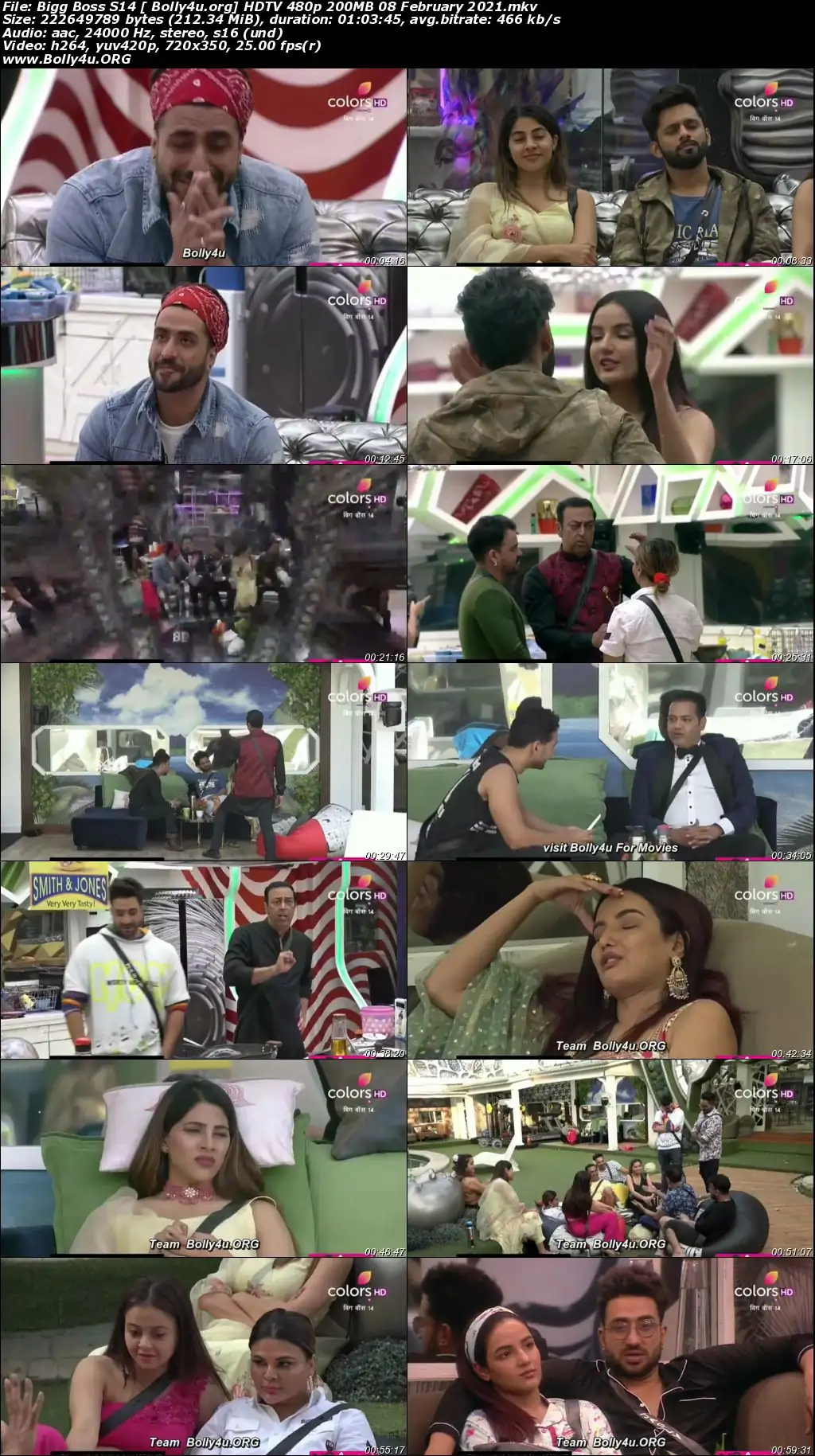 Bigg Boss S14 HDTV 480p 200MB 08 February 2021 Download